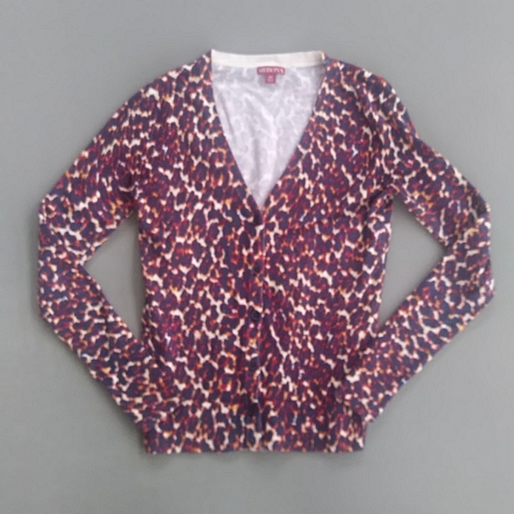 Merona Leopard Print Cardigan Sweater